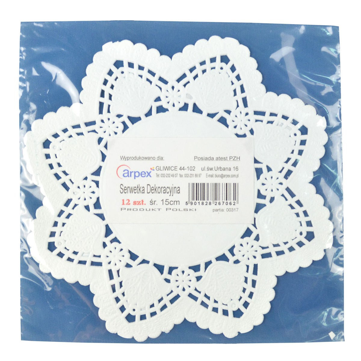 SERWETKI DEKOR ŚR.15CM (12) D2702 ARPEX